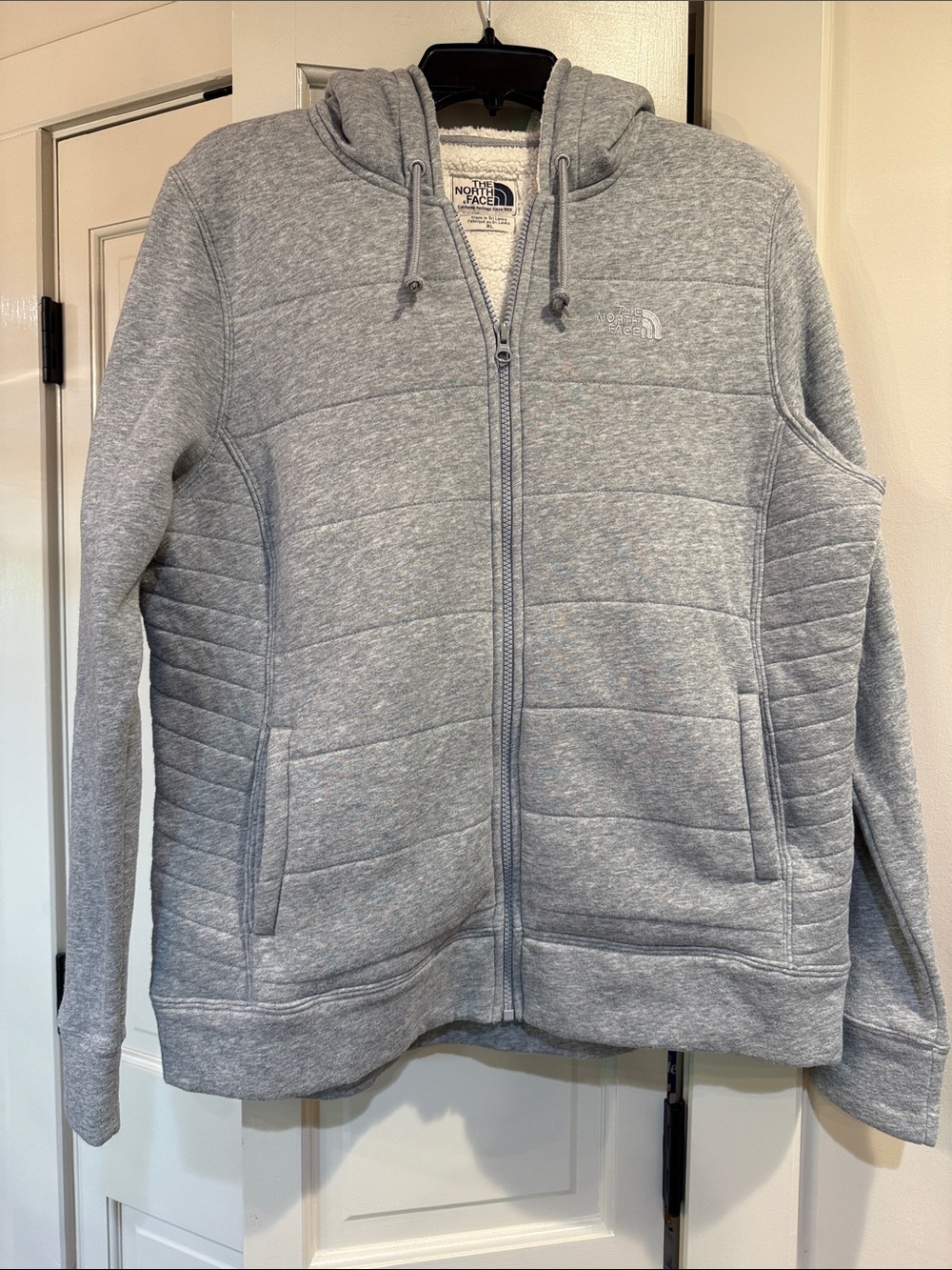 The North Face Light Gray Zip Hoodie size XL